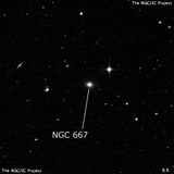 NGC 667 - линзовидная галактика. Описание NGC 667:, Галактика в созвездии Кит