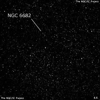 NGC 6682 - облако звёзд. Описание NGC 6682:, Рассеянное скопление в созвездии Щит