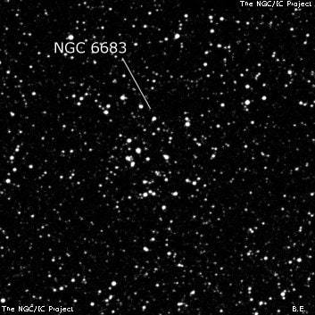 NGC 6683 - рассеянное скопление звёзд. Описание NGC 6683:, Рассеянное скопление в созвездии Щит