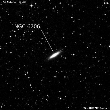 NGC 6706 - галактика. Описание NGC 6706:, Галактика в созвездии Павлин