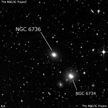 NGC 6736 - эллиптическая галактика. Описание NGC 6736:, Галактика в созвездии Павлин