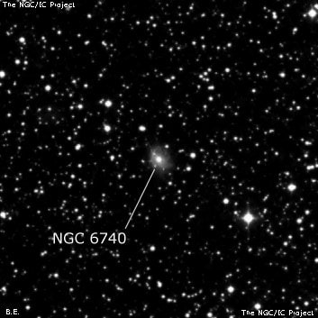 NGC 6740 - спиральная галактика. Описание NGC 6740:, Галактика в созвездии Лира