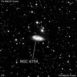 NGC 6754 - спиральная галактика с баром. Описание NGC 6754:, Галактика в созвездии Телескоп