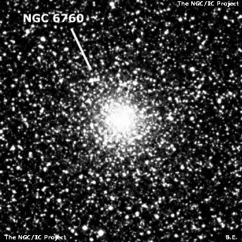 NGC 6760 - шаровое скопление звёзд. Описание NGC 6760:, Шаровое скопление в созвездии Орел