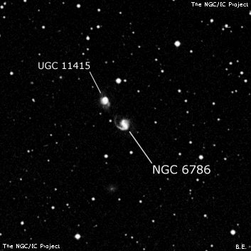 NGC 6786 - спиральная галактика с баром. Описание NGC 6786:, Галактика в созвездии Дракон