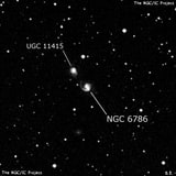 NGC 6786 - спиральная галактика с баром. Описание NGC 6786:, Галактика в созвездии Дракон