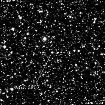 NGC 6807 - планетарная туманность. Описание NGC 6807:, Планетарная туманность в созвездии Орел
