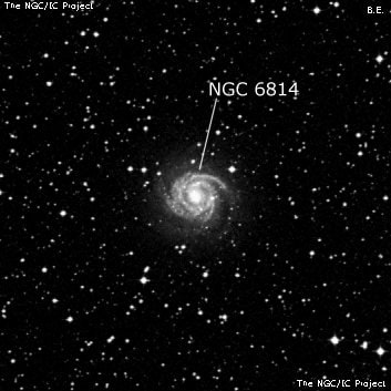 NGC 6814 - спиральная галактика с баром. Описание NGC 6814:, Галактика в созвездии Орел