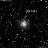NGC 6814 - спиральная галактика с баром. Описание NGC 6814:, Галактика в созвездии Орел