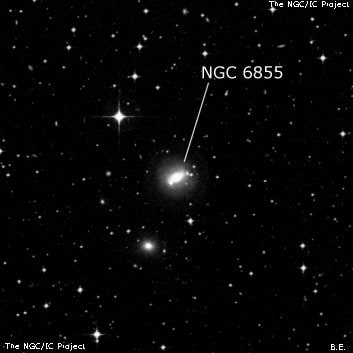 NGC 6855 - спиральная галактика с баром. Описание NGC 6855:, Галактика в созвездии Телескоп