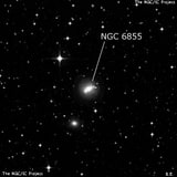 NGC 6855 - спиральная галактика с баром. Описание NGC 6855:, Галактика в созвездии Телескоп