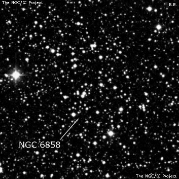 NGC 6858 - группа звёзд. Описание NGC 6858:, Рассеянное скопление в созвездии Орел