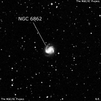 NGC 6862 - спиральная галактика с баром. Описание NGC 6862:, Галактика в созвездии Телескоп