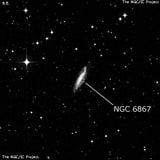 NGC 6867 - спиральная галактика с баром. Описание NGC 6867:, Галактика в созвездии Телескоп