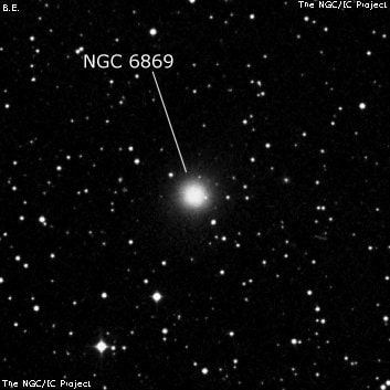 NGC 6869 - линзовидная галактика. Описание NGC 6869:, Галактика в созвездии Дракон