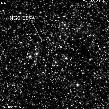 NGC 6874 - рассеянное скопление звёзд. Описание NGC 6874:, Объект глубокого космоса в созвездии Лебедь