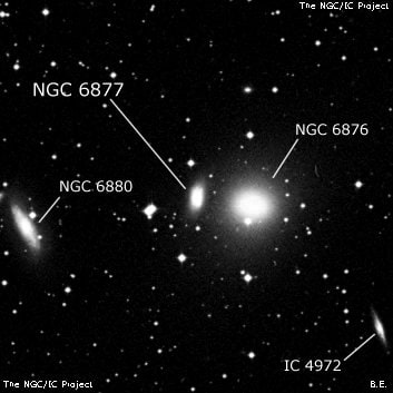 NGC 6877 - эллиптическая галактика. Описание NGC 6877:, Галактика в созвездии Павлин