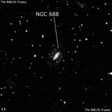 NGC 688 - спиральная галактика с баром. Описание NGC 688:, Галактика в созвездии Треугольник