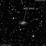 NGC 6916 - спиральная галактика с баром. Описание NGC 6916:, Галактика в созвездии Лебедь