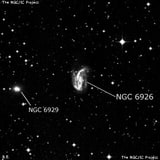 NGC 6926 - спиральная галактика с баром. Описание NGC 6926:, Галактика в созвездии Орел