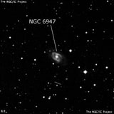 NGC 6947 - спиральная галактика с баром. Описание NGC 6947:, Галактика в созвездии Микроскоп