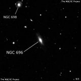 NGC 696 - спиральная галактика с баром. Описание NGC 696:, Галактика в созвездии Печь