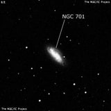 NGC 701 - спиральная галактика с баром. Описание NGC 701:, Галактика в созвездии Кит
