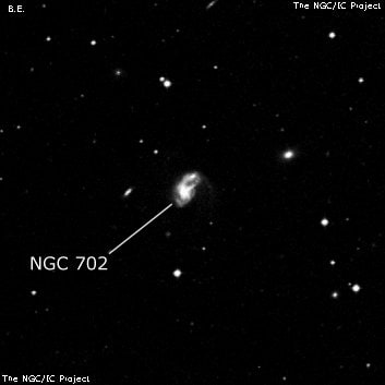 NGC 702 - спиральная галактика с баром. Описание NGC 702:, Галактика в созвездии Кит