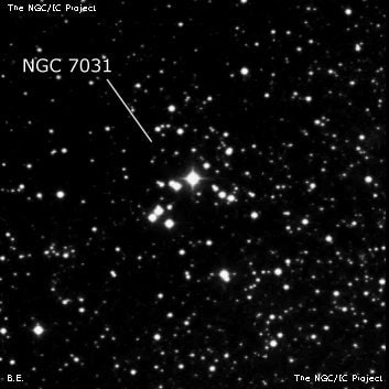 NGC 7031 - рассеянное скопление звёзд. Описание NGC 7031:, Рассеянное скопление в созвездии Лебедь