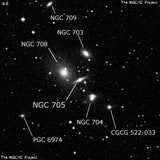 NGC 705 - линзовидная галактика. Описание NGC 705:, Галактика в созвездии Андромеда