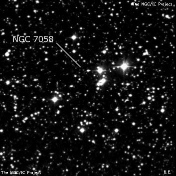 NGC 7058 - группа звёзд. Описание NGC 7058:, Рассеянное скопление в созвездии Лебедь