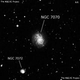 NGC 7070 - спиральная галактика с баром. Описание NGC 7070:, Галактика в созвездии Журавль