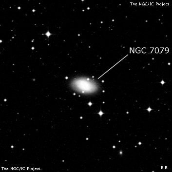 NGC 7079 - спиральная галактика с баром. Описание NGC 7079:, Галактика в созвездии Журавль