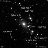 NGC 708 - эллиптическая галактика. Описание NGC 708:, Галактика в созвездии Андромеда