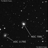 NGC 7081 - спиральная галактика. Описание NGC 7081:, Галактика в созвездии Водолей
