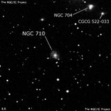 NGC 710 - спиральная галактика. Описание NGC 710:, Галактика в созвездии Андромеда