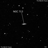 NGC 713 - спиральная галактика. Описание NGC 713:, Галактика в созвездии Кит