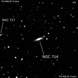 NGC 714 - линзовидная галактика. Описание NGC 714:, Галактика в созвездии Андромеда