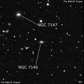NGC 7146 - спиральная галактика с баром. Описание NGC 7146:, Галактика в созвездии Пегас