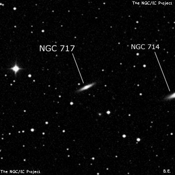 NGC 717 - линзовидная галактика. Описание NGC 717:, Галактика в созвездии Андромеда