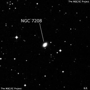 NGC 7208 - спиральная галактика с баром. Описание NGC 7208:, Галактика в созвездии Южная Рыба