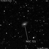 NGC 721 - спиральная галактика с баром. Описание NGC 721:, Галактика в созвездии Андромеда