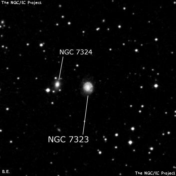 NGC 7323 - спиральная галактика. Описание NGC 7323:, Галактика в созвездии Пегас
