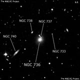 NGC 736 - эллиптическая галактика. Описание NGC 736:, Галактика в созвездии Треугольник