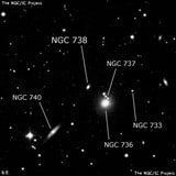 NGC 738 - линзовидная галактика. Описание NGC 738:, Галактика в созвездии Треугольник