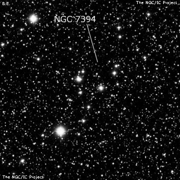 NGC 7394 - группа звёзд. Описание NGC 7394:, Рассеянное скопление в созвездии Ящерица