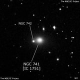 NGC 741 - эллиптическая галактика. Описание NGC 741:, Галактика в созвездии Рыбы