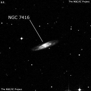 NGC 7416 - спиральная галактика с баром. Описание NGC 7416:, Галактика в созвездии Водолей