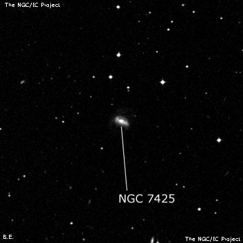 NGC 7425 - спиральная галактика с баром. Описание NGC 7425:, Галактика в созвездии Водолей
