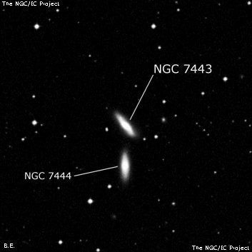 NGC 7443 - линзовидная галактика. Описание NGC 7443:, Галактика в созвездии Водолей
